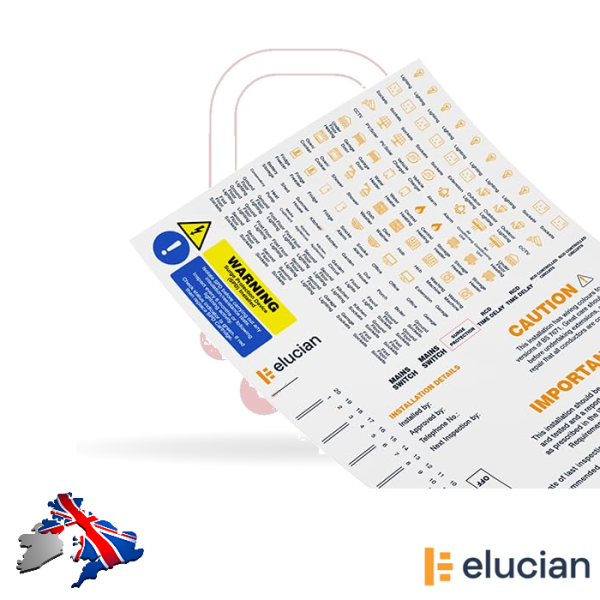 Fuseboard Consumer Unit Label Sticker Sheet