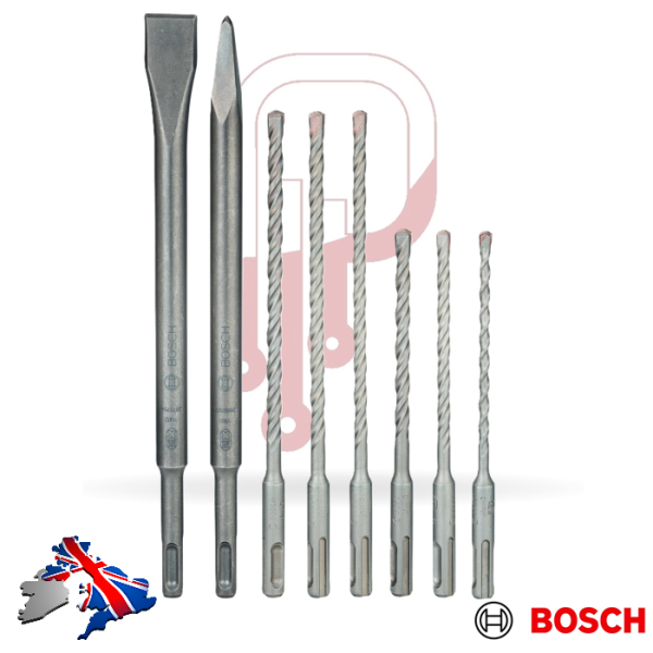 Bosch 8 Piece SDS Plus Hammer Drill Bit and Chisel Set