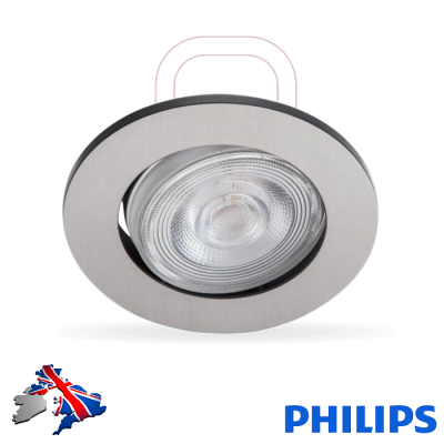 Pack of 3 4.5W Philips Taragon LED Brushed Chrome Ceiling Downlight
