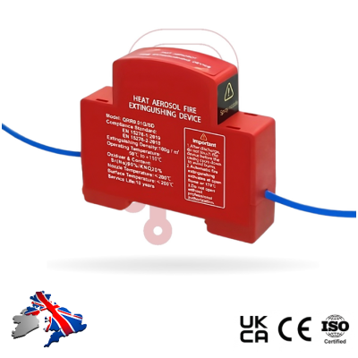 Automatic DIN Rail Fire Extinguisher | Single Module Aerosol Suppression for Distribution Boxes