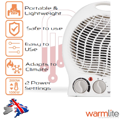 Fan Heater 1000W & 2000W Portable Heater | PM Electrical Supplies Benfleet