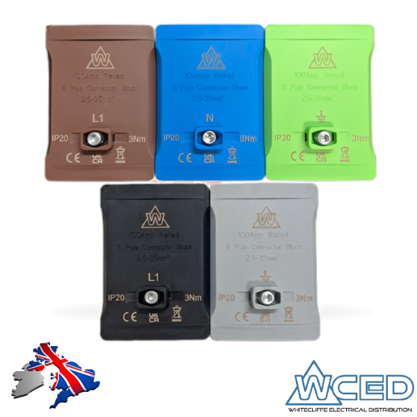 Single Pole 100amp Connector Henley Blocks Coloured