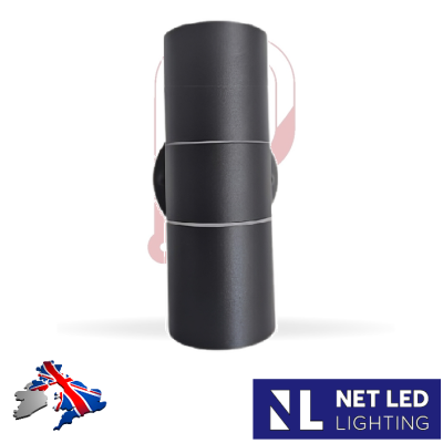 Black Outdoor Up / Down Light Wall Mounted IP54 GU10 Led