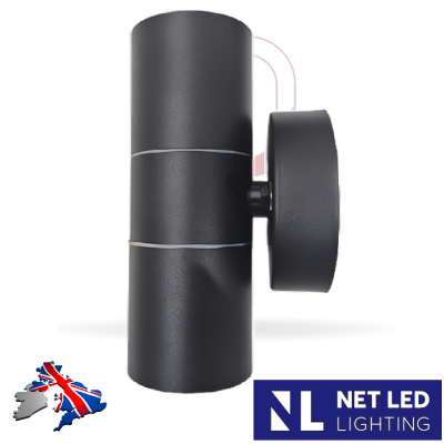 Black Outdoor Up / Down Light Wall Mounted IP54 GU10 Led