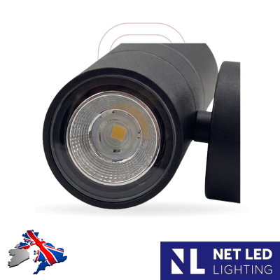 Black Outdoor Up / Down Light Wall Mounted IP54 GU10 Led