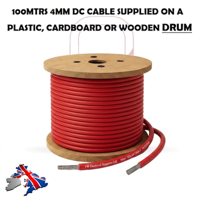 Solar DC PV Cable 4mm Single Core RED on DRUM