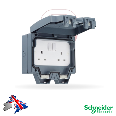 Schneider LWP3020 2gang Outside Socket IP66