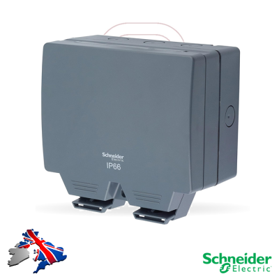 Schneider LWP3020 2gang Outside Socket IP66