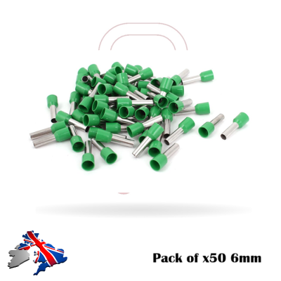 Cord End Bootlace Ferrules Singles 10mm 6mm 50pk | PM Electrical Supplies Ltd